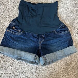 Indigo Blue Maternity Denim Shorts